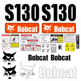 Aftermarket Bobcat S130 Skid Steer Set Vinyl Decal Sticker - 25 PC