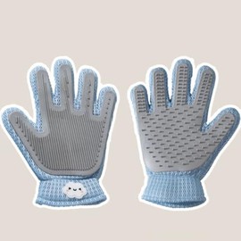 HETHLIO Haustierpflege-Handschuhe 1 Paar, für sanfte Massage und gründliche Pflege Ideal für Katzen und Hunde (Blau)