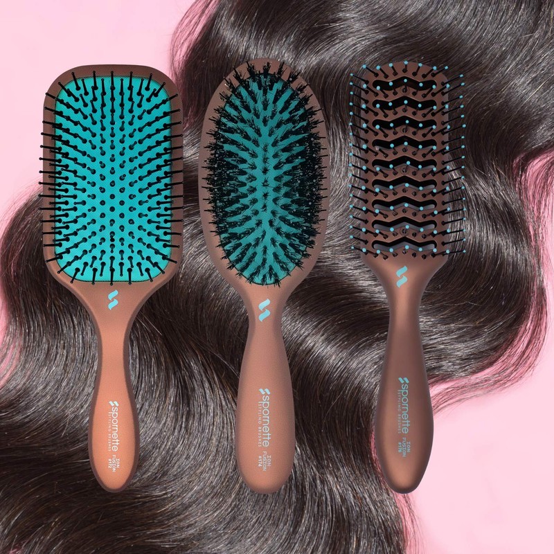 Spornette Ion Fusion Vent Brush, Tipped Nylon Bristles - For