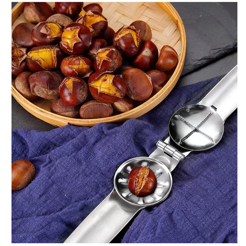 JLTXKST Chestnut Tongs, Chestnut Clip, Chestnut Cutter Stainless Steel, Chestnut