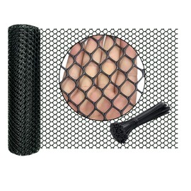 Black Plastic Wire Mesh Fence Plastic Chicken Wire Mesh 15.7IN x6.56FT Ideal for Poultry, Dogs,Cat, Rabbit, Snake Barrier & Gardening - Durable Plastic Chicken Wire Mesh ，with 50 Pcs Fixed Straps