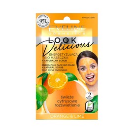 Eveline Cosmetics Look Delicious Energizing Citrus Bio Face Mask with Natural Exfoliant – Revitalize and Illuminate Your Skin - 10ml