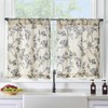 Lazzzy Black Floral Kitchen Curtains 36 Inch Length, Linen Farmhouse