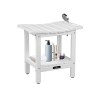 Table Shower Bench for Inside Shower,White HDPE Shower Stool Waterproof,Ind