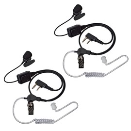 HYSHIKRA Walkie Talkie Headset 2 Pin Radio Earpiece Compatible with Baofeng UV 5R 88E eSynic Radioddity GA-2S,Radio Headset with Microphone (2 Pack)