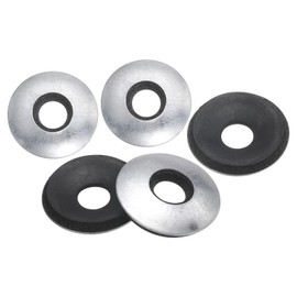 uxcell 100Pcs 7/32" x 5/8" Sealing Washers, 304 Stainless Steel Zinc-Plated EPDM Bonded Neoprene Rubber Washers for Screws Bolts, Silver&Black