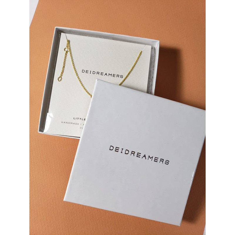 Deidreamers Side Mini Initial 14k Gold on Sterling Silver S