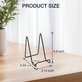 Tongyuyan 6 Pack 4.5 Inch Plate Stands for Display,Book Display Stand,Black Metal Decorative Plate Stand,Small Easels for Display,Suitable for Books, Desktop Art, Images, Photos,and Collages