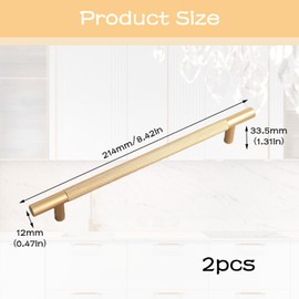 Nersgers Wardrobe Handles,2 Pcs Cabinet Handlesgold Cupboard Handles 214 mm Kitchen Handles for Cupboards Vintage Handlesfor Kitchen Cupboards Doors Bathroom Wardrobe Cabinets(Colour Coppery)