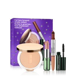 Clinique Full Face Forward: Simply Radiant Makeup Gift Set | Includes 3 Full Size + 1 Travel Size Product | Perfect For Her