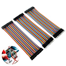 Jumper Wire 40 x 20 cm for Arduino, Jumper Cable 28AWG M2M/F2M/F2F Male-Female Wire Bridges Pack of 3