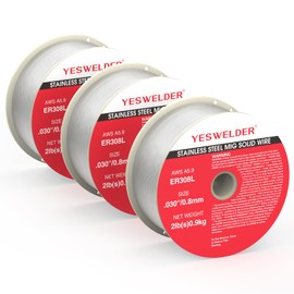 YESWELDER Stainless Steel MIG Solid Wire ER308L .030-Diameter, 2-Pound, 3-Packs