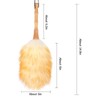 FeelfunFeather Feather Duster, Lambswool Duster for Cleaning,with Solid Wooden Handle,Leather