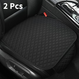 West Llama Linen Car Seat Covers,Bottom Seat Covers for Cars Include 2 Piece Front Driver Seat Pad Mat Universal Fits 90% Vehicles,SUVs,Cars,Sedans(2Piece-Black)