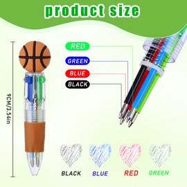 Cioxcr 24 PCS 4-in-1 Sports Ballpoint Pens - Bulk Football Soccer Basketball Pens for Sports Lovers,Exchange Gifts Classroom Prizes Party Favors&Goodie Bag Stuffers