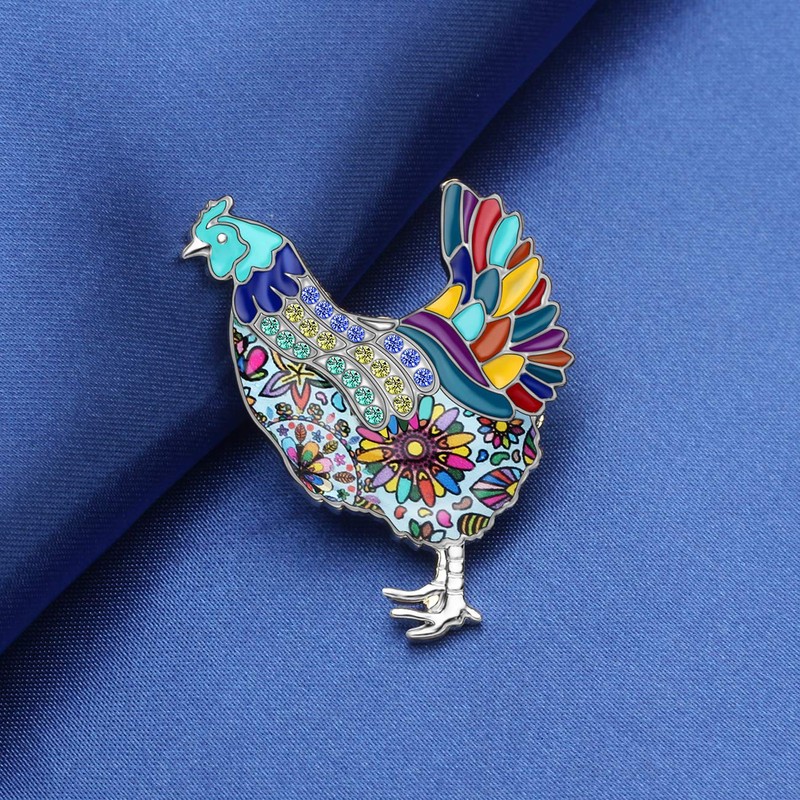 NEWEI - Broche de gallina de aleación esmaltada, joyería de