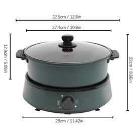 Electric Hot Pot, Electric Hot Pot with Induction Cooker Portable Non-Stick Electric Skillet, 4.2QT 4L with Lid Multifunction Split Electric Skillet Cooker for Families Parties Office