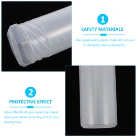 TEHAUX 2 Pcs Shaving Brush Travel Case, Shaving Brush Container for Traveling, Plastic Shave Brush Holder Stand with Adjustable Height for Most Shaving Brush