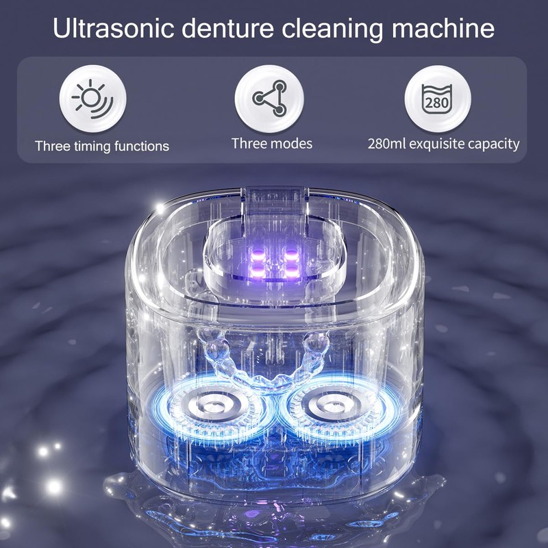 Ultrasonic denture cleaner, Retainer Cleaner Machine for Dentures, Mouth Guards,