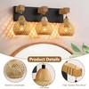 LmnLvn Farmhouse Bathroom Light Fixture, 3-Light Boho Vanity Light, Bamboo