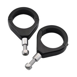 Baceyong 1pc Motorcycle Fork Indicator Brackets, 41 mm Motorbike Fork Relocation Clamps, Aluminum Motorcycle Turn Signal Mount Brackets Indicator Bracket Clamps, Black 41mm/1.61"