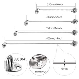 SUS304 Cabin Hook Stainless Steel Heavy Duty Cabin Door Hook Eye Catch Window Latch Lock Shed Gate Door Catch Silent Holder (12 Inch)