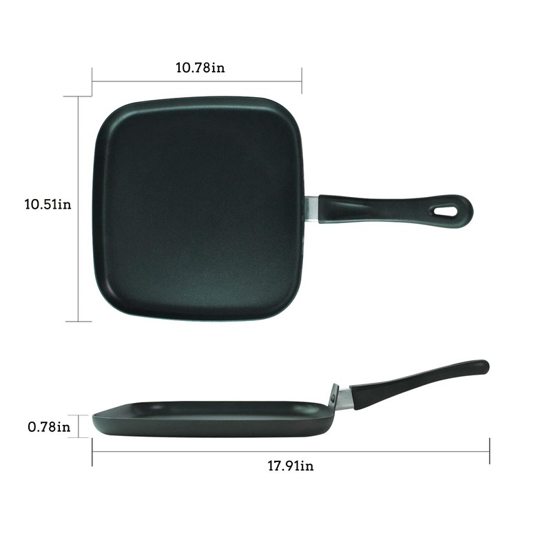 LECOOKING 10 Inch Square Griddle Pan, Nonstick Grill Pan for
