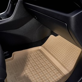 REZAW-PLAST Rubber Car Mats Compatible with 2008-2017 Volkswagen Tiguan Floor Mats All Weather Odorless Molded Waterproof Beige