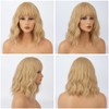 BARSDAR Short Bob Wigs with Fringe, 35 cm Women Short