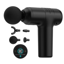 Mini Massage Gun, Fascia Gun, Mini Massager Massage Gun, 30 Levels & 12 mm Amplitude, 450 g Lightweight & < 40 dB, Touch Screen, 4 Attachments, USB-C, Deep Massage for Muscles