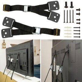 2 Pack Tilt Lock for TV Shelves and Cabinets - Screw-On - Easy to Activate/Disable for Toddlers and Pets - Includes Dowels and Screws - Tilt Protection for TV and Furniture
