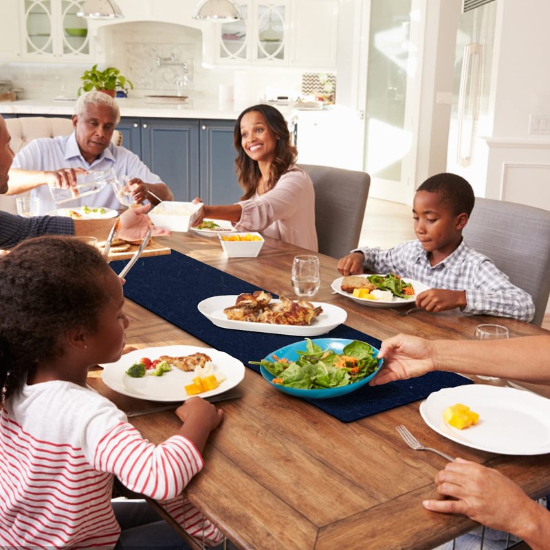 shinfly Felt Table Runner, Felt Runner, Washable with Leather Label,