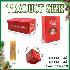ABTOLS Christmas Surprise Box Explosion for Money, Exploding Gift Box Money Box Surprise Prank Box DIY Folding Red Santa Bouncing Red Envelope Gift Box for Xmas New Year Birthday Party