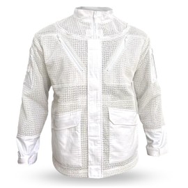 Apis Tactical - Pro Beekeeping Jacket - Ventilated Bee Jacket - Bee Protective Gear - Beekeeping Supplies- White, M