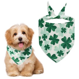 Voarge Dog Scarf, Classic Checked Dog Bandana, Bandana for Dogs, Washable Neck Triangles for Small, Medium and Large Dogs, Cats (Four-Leaf Clover Scarves, S)