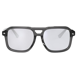 70s Retro Square Aviator Sunglasses for Women Men Polarized UV Protection, Trendy Vintage Style （deep transparent gray）D1240304