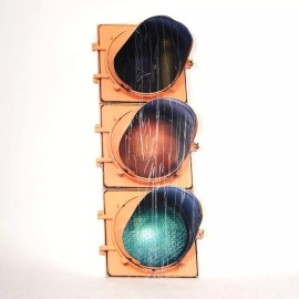 Photosteel Traffic Stop Light Metal Wall Sign 35x14 inches