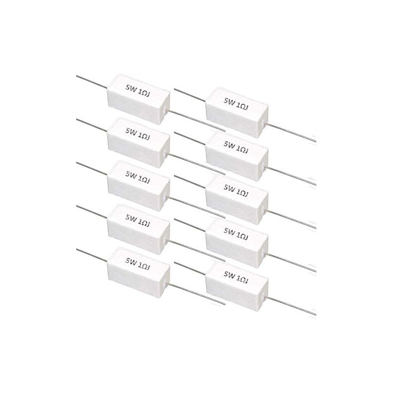 Audiophan Cement Resistor 5W 1Ω Tolerance ±5% 10 Pack
