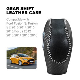 PU Carbon Fiber Automobile Gear Shift Knob Cover Fit for Ford Focus 2012 2013 2014 2015 2016/ Ford Fiesta 2014 2015 2016 / Ford Fusion S/Ford Fusion SE 2013 2014 2015 2016 Gear Shift Head Cover