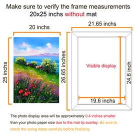 BESCRCL 20x25 Picture Frame Brown, Poster Frames Wall Hanging, Display Pictures 20 x 25 without Mat, 1 Pack