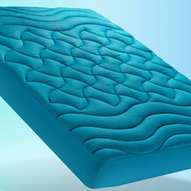SLEEP ZONE King Size Cooling Mattress Pad, Premium Zoned Quilted Fitted Mattress Topper, Elastic Mattress Protector Cover, Machine Wash Durable, Deep Pocket 8-21 inch, Teal, King