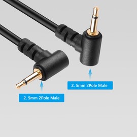 CERRXIAN 2.5mm Audio Cable, 2.5mm TS 2-Pole Male to Male Stereo Audio Aux Coiled Cord for Camcorder, Camera,Camera Remote,Headphone,IR Blaster & IR Emitter - 3ft (ML to ML)