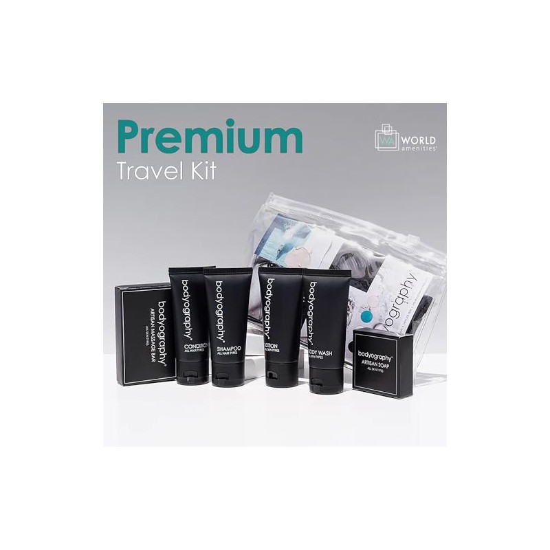World Amenities - Kit De Aseo Bodyography 6 Piezas Champú,