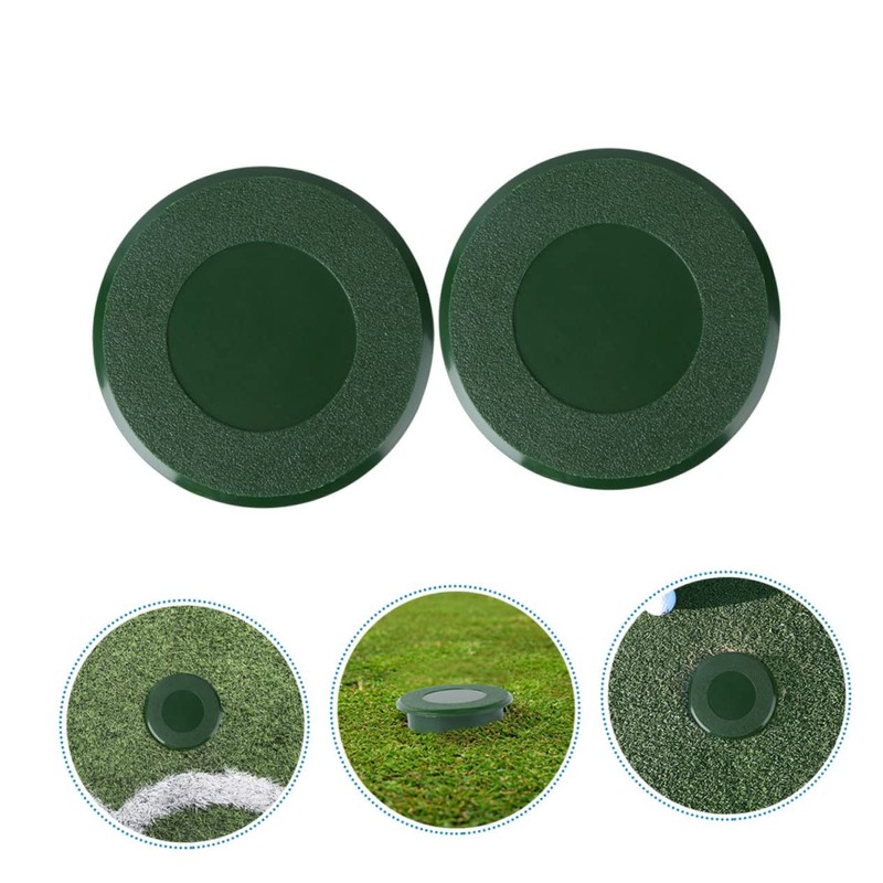 GRIRIW 2pcs Golf Hole Cup Cover Accessories Sturdy Plastic Golfing