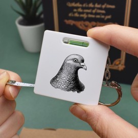 Azeeda 'Vintage Dove Portrait' Keyring Tape Measure/Spirit Level Tool (KM00042699)
