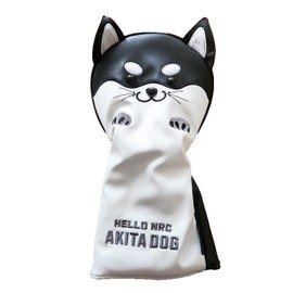 Golf Headcover Driver 440cc 460cc Wood Utility UT Cover Putter Cover Waterproof Akita Inu (Akita Black, Driver)