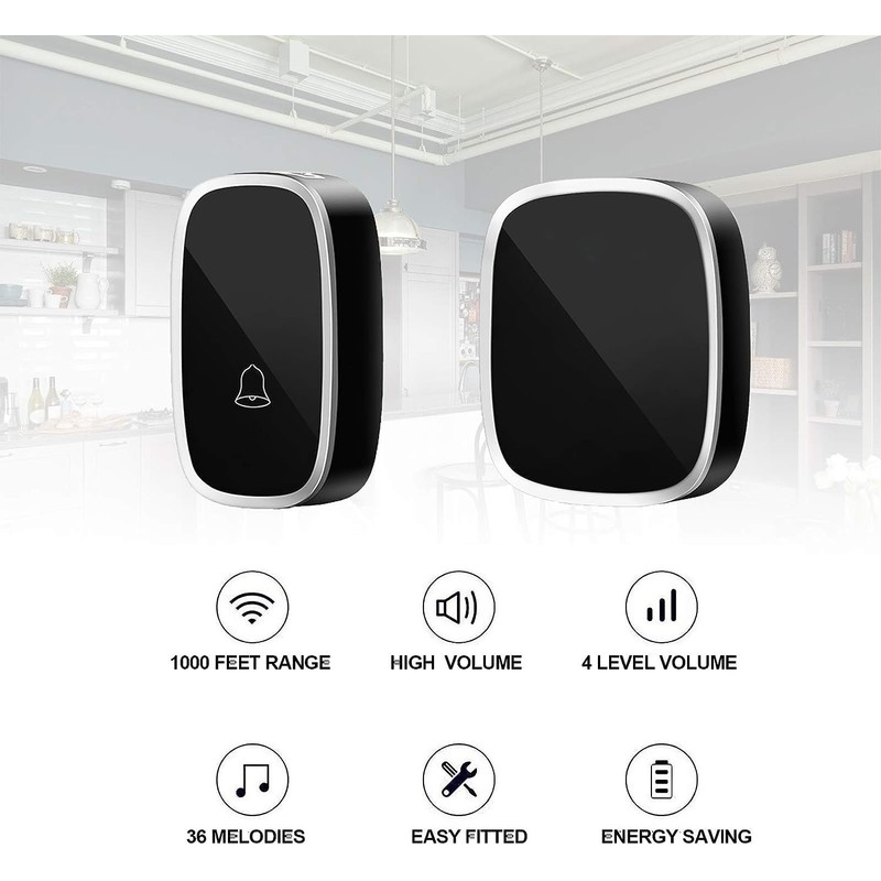 SK Depot® Ultra-Long Wireless Range Waterproof Wireless Doorbell Chime Kit