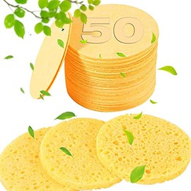 JSBelle Set de 50 esponjas faciales comprimidas, esponjas de limpieza facial, masaje SPA para limpieza exfoliante de rostro (50 pcs)