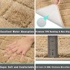 HEBE Bath Rug Set 2 Piece Beige Non Slip Bathroom