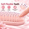 Hollow-Out Fine-Tooth Detangling and Volumizing Hair Comb for Real Hair